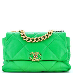 Chanel Large 19 Flap Bag Quilted Leather